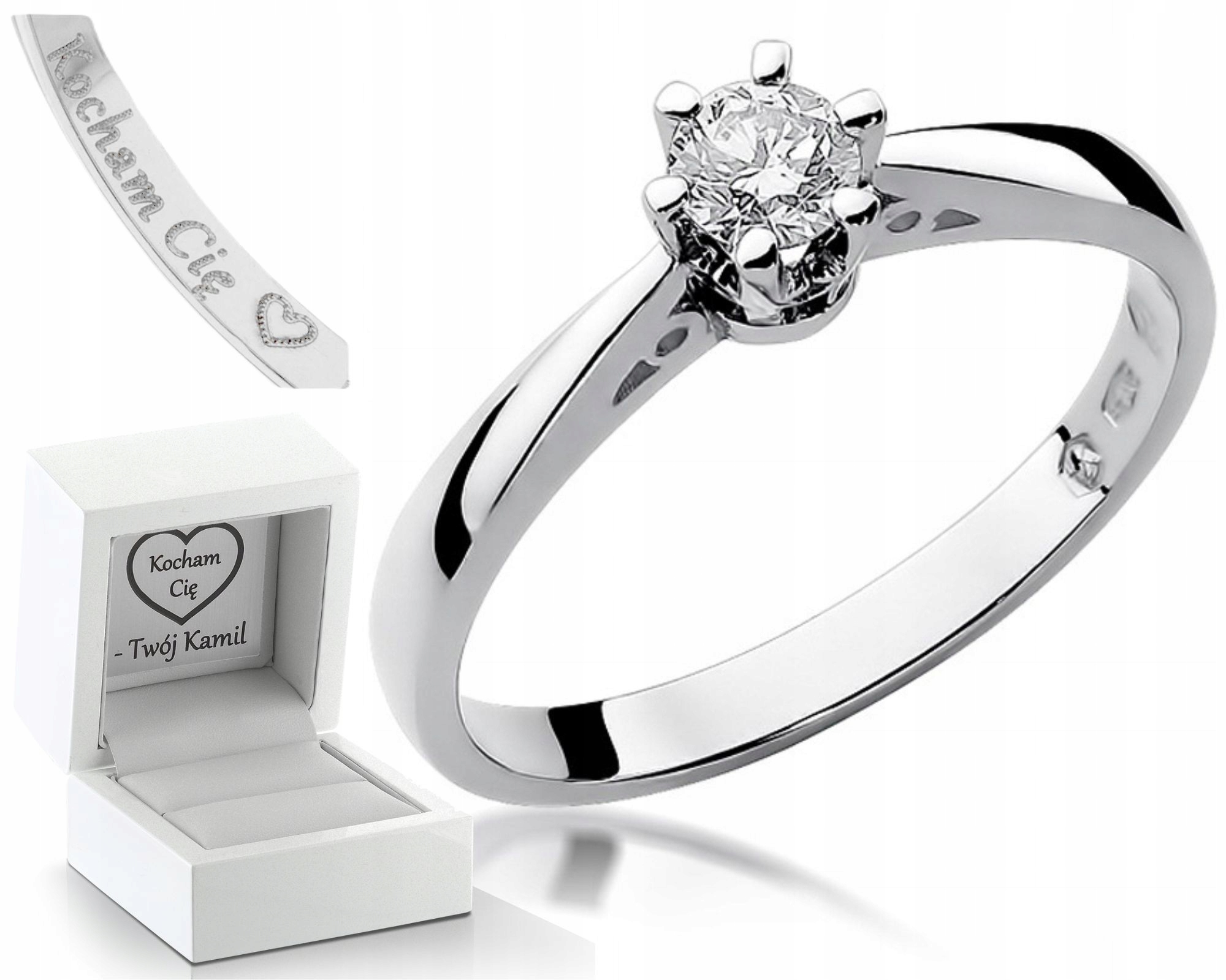 Klasický Prstýnek Briliant 0,30 Ct Bílé Zlato Pro Ni Jako Dárek