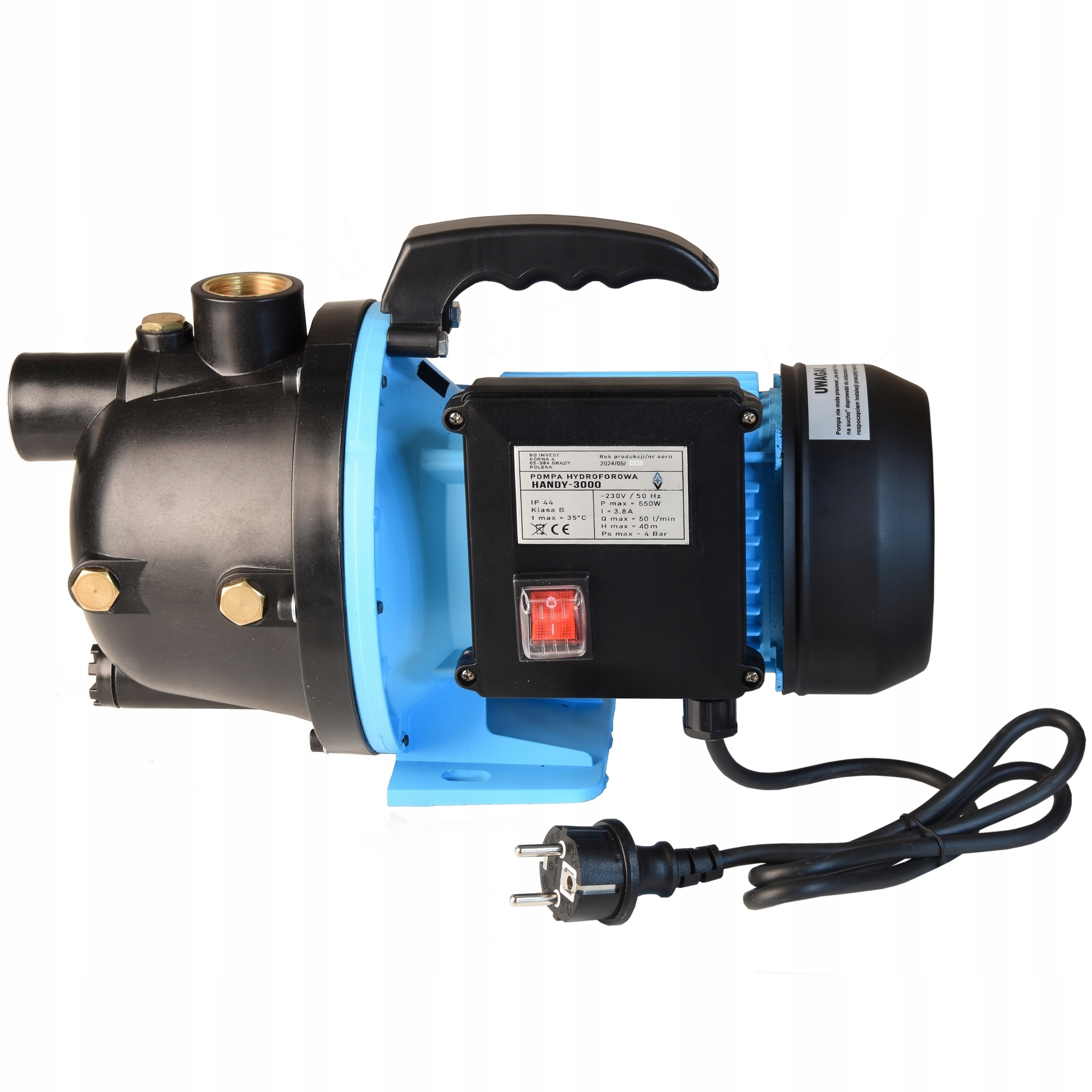 Hydroforová Pumpa na vodu Set do záhrady Sací výkon 550 W Účinná 3000 l/h Tichá