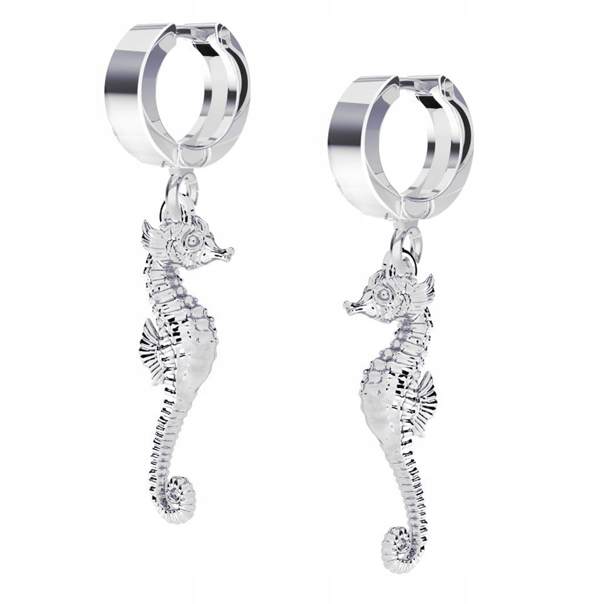 Stříbrné 925 náušnice pouta Mořský koník Plovák Symbol věrnosti