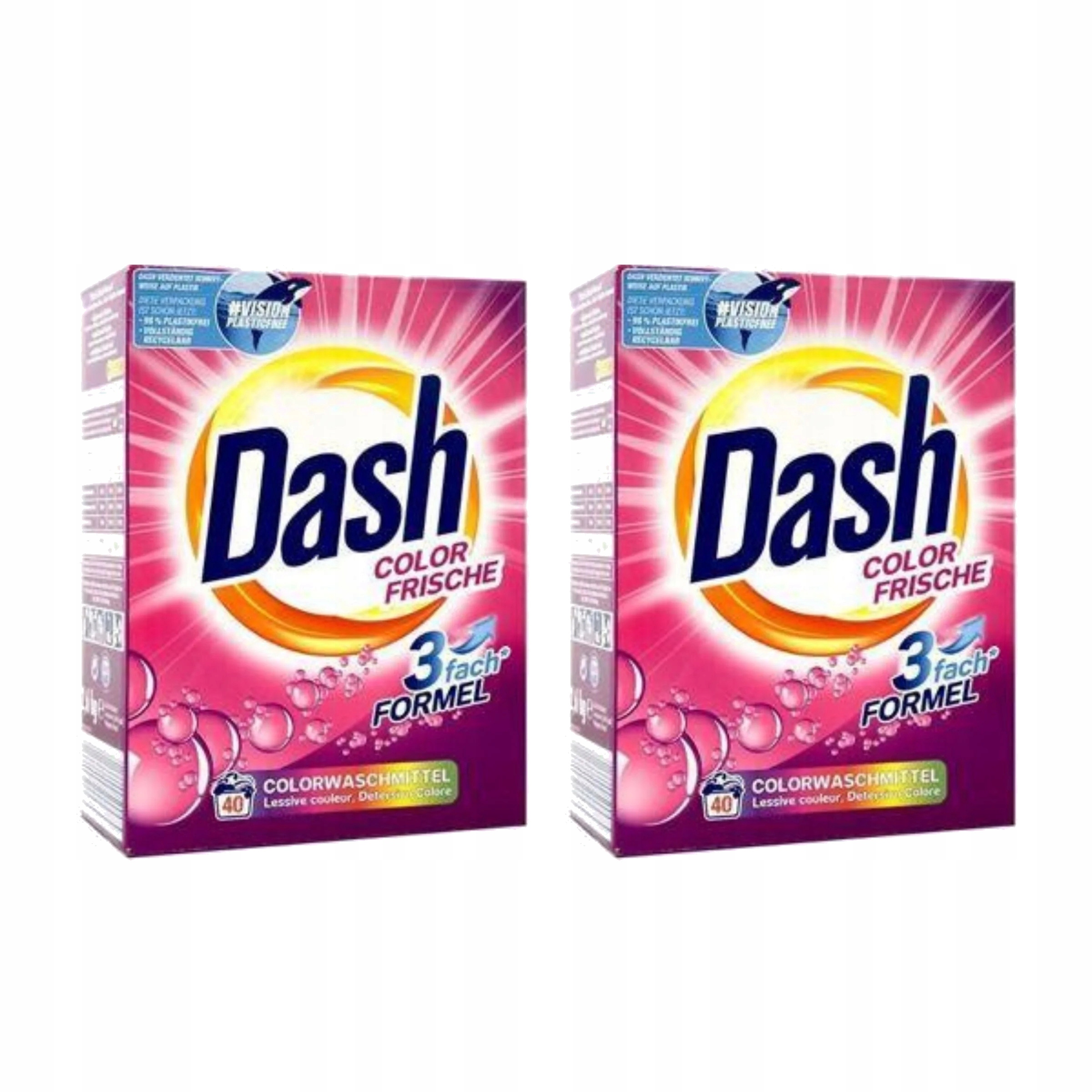 Levně 2x Prášek na barevné prádlo německý De Dash Color Frische 40 praní 2,6 kg