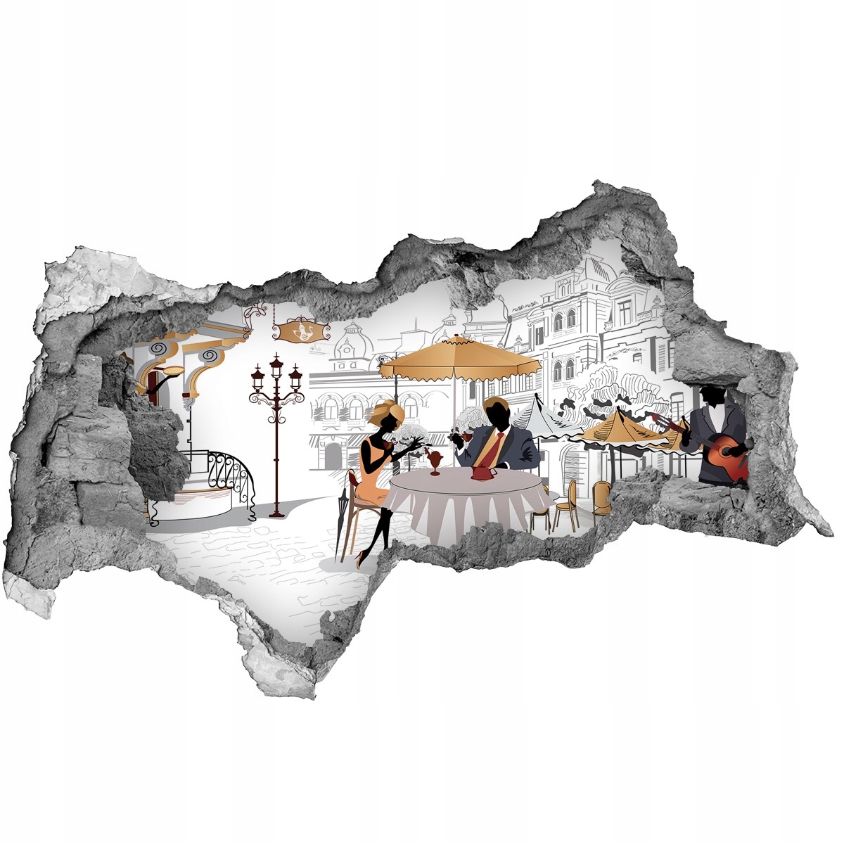 

Dziura 3d fototapeta Naklejka Kawiarnia 115x88