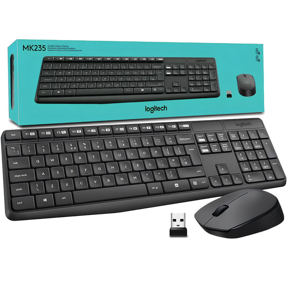 Logitech Zestaw Klawiatura i Mysz Bezprzewodowa MK235