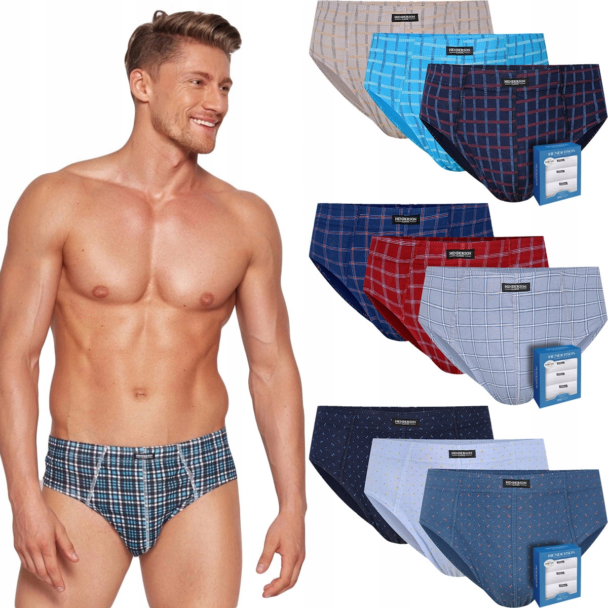 

Henderson Slipy Męskie 9 sztuk Bawełna 100% r XXL