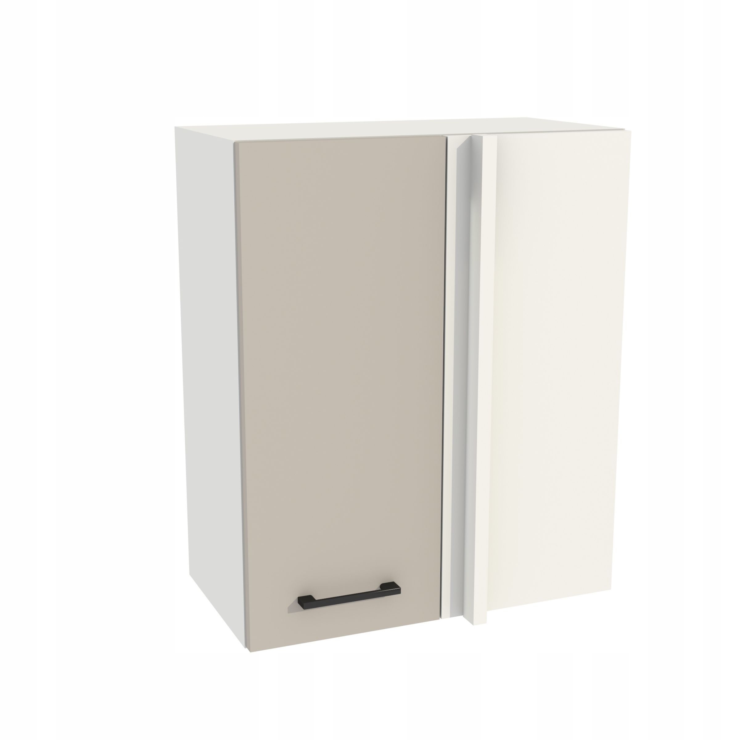 Horná rohová kuchynská skrinka 65/72 Capri korpus Biela predná časť Kašmír Mat