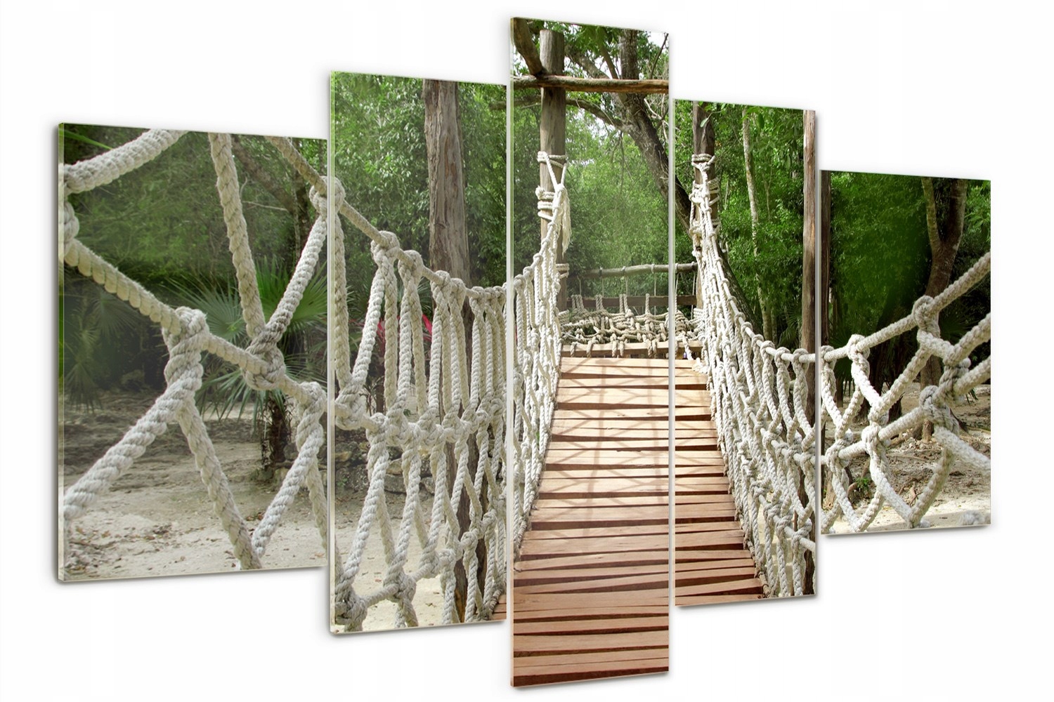 

Obraz szklany tryptyk na ścianę Most linowy