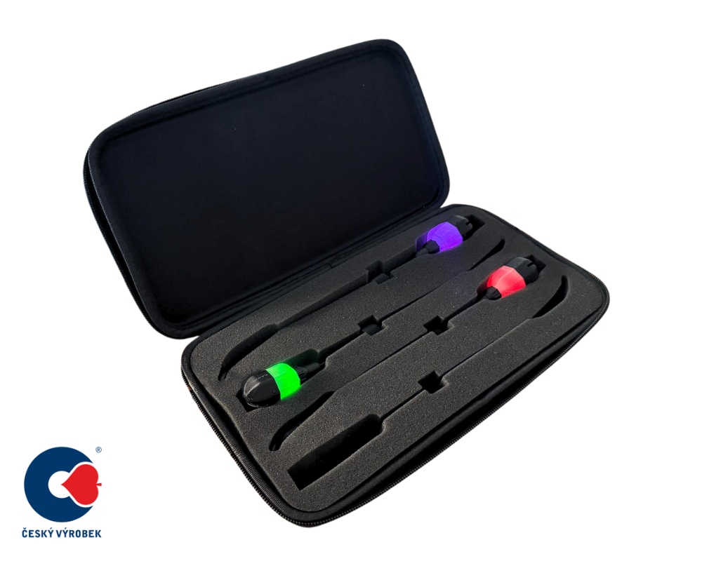 Sada Led swingerů 3 ks pouzdro Kaprové háčky Flajzar Fishtron
