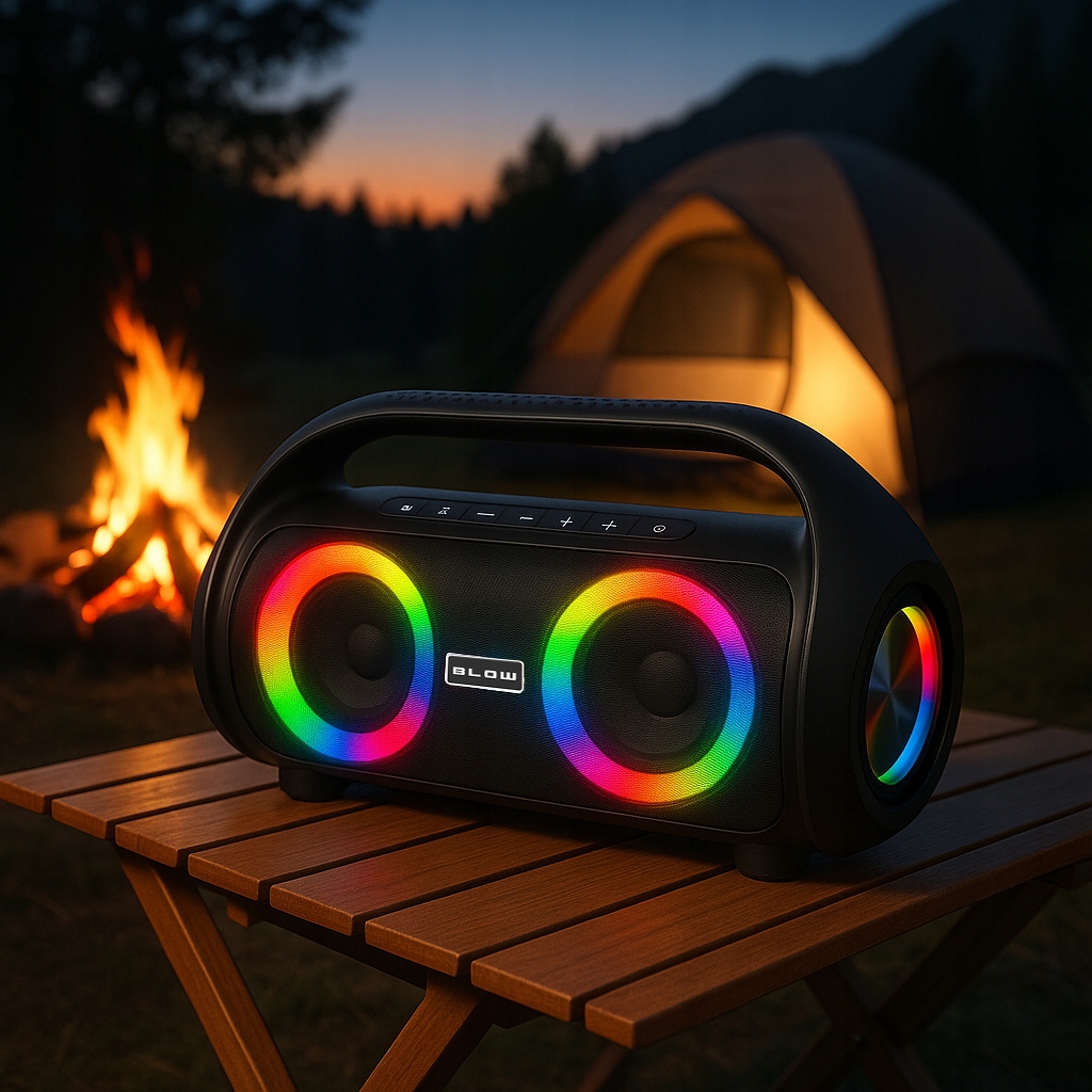 GŁOŚNIK BLUETOOTH PRZENOŚNY BEZPRZEWODOWY WODOODPORNY IPX5 RADIO FM USB RGB Stan opakowania oryginalne