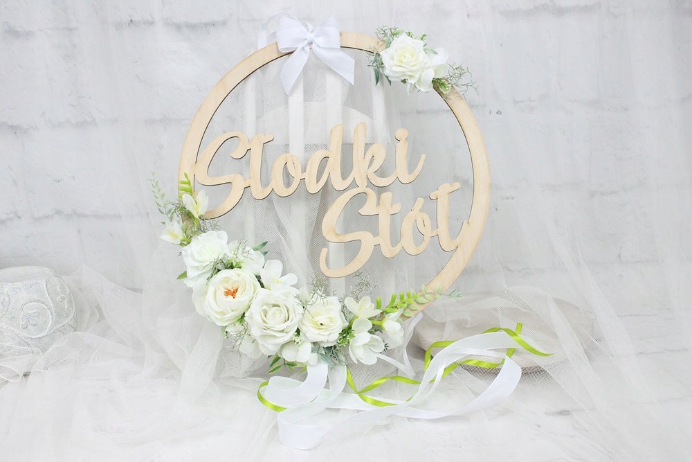 Obręcz kwiatowa na Słodki Stół dekoracja ślubna Rodzaj inny