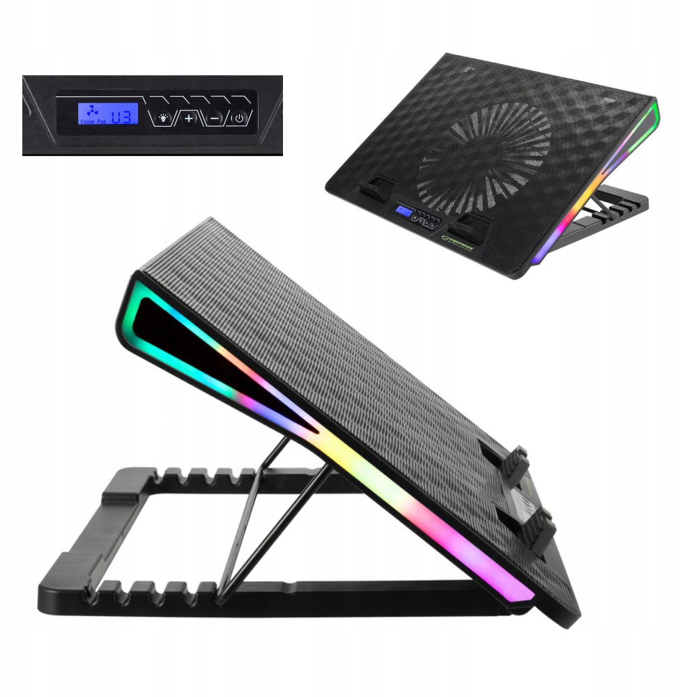 PODKŁADKA PODSTAWKA CHŁODZACA LAPTOP REGULACJA LED