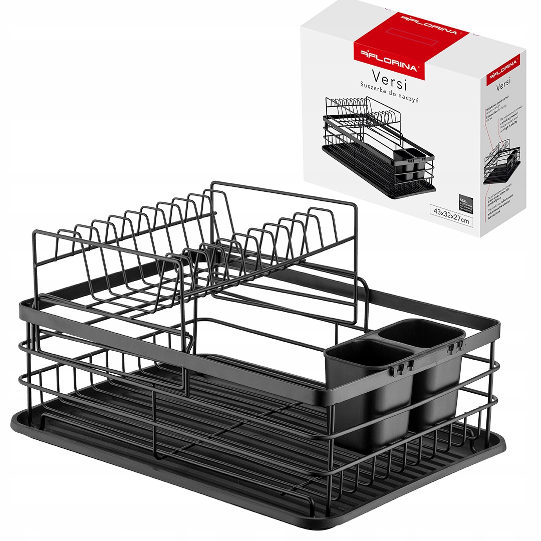 Suszarka do naczyń czarna Florina Versi 43x32x27 cm Marka Florina