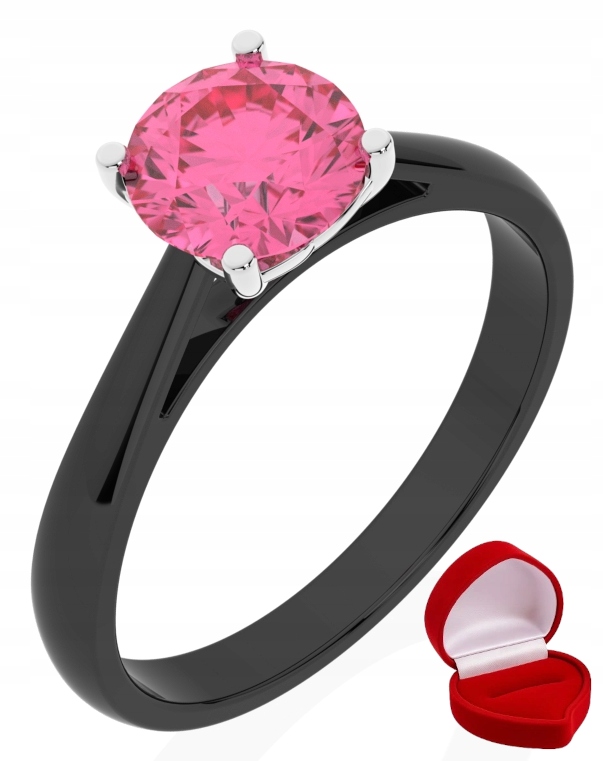 Zlatý Prstýnek 585 14k Safír 1 ct Černé Zlato R24