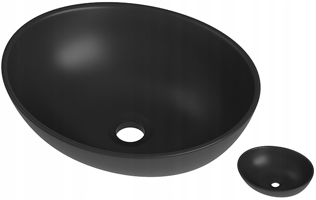 Okrúhla Umývačka Na Dosku Čierna Keramická Kúpeľňová 41x33 cm Astro