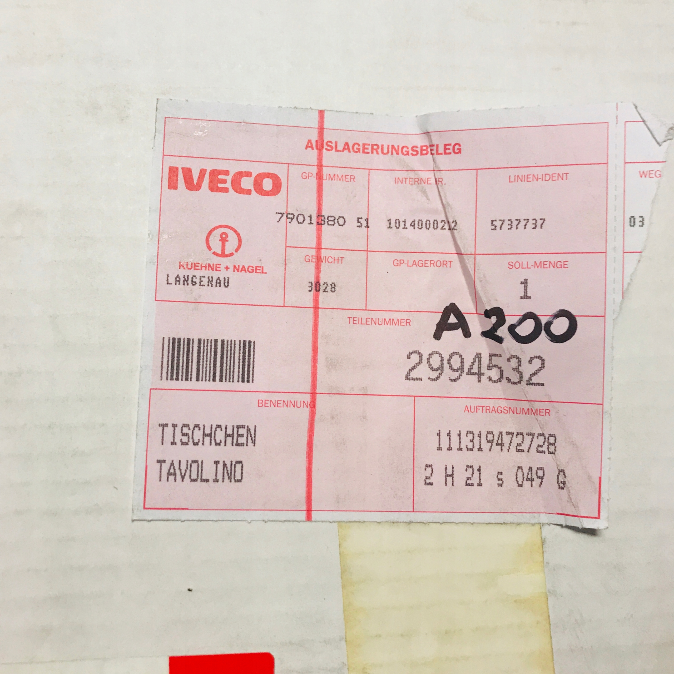 PÓŁKA ŚRODKOWA STOLIK IVECO STRALIS EUROCARGO ORG Producent części Iveco OE