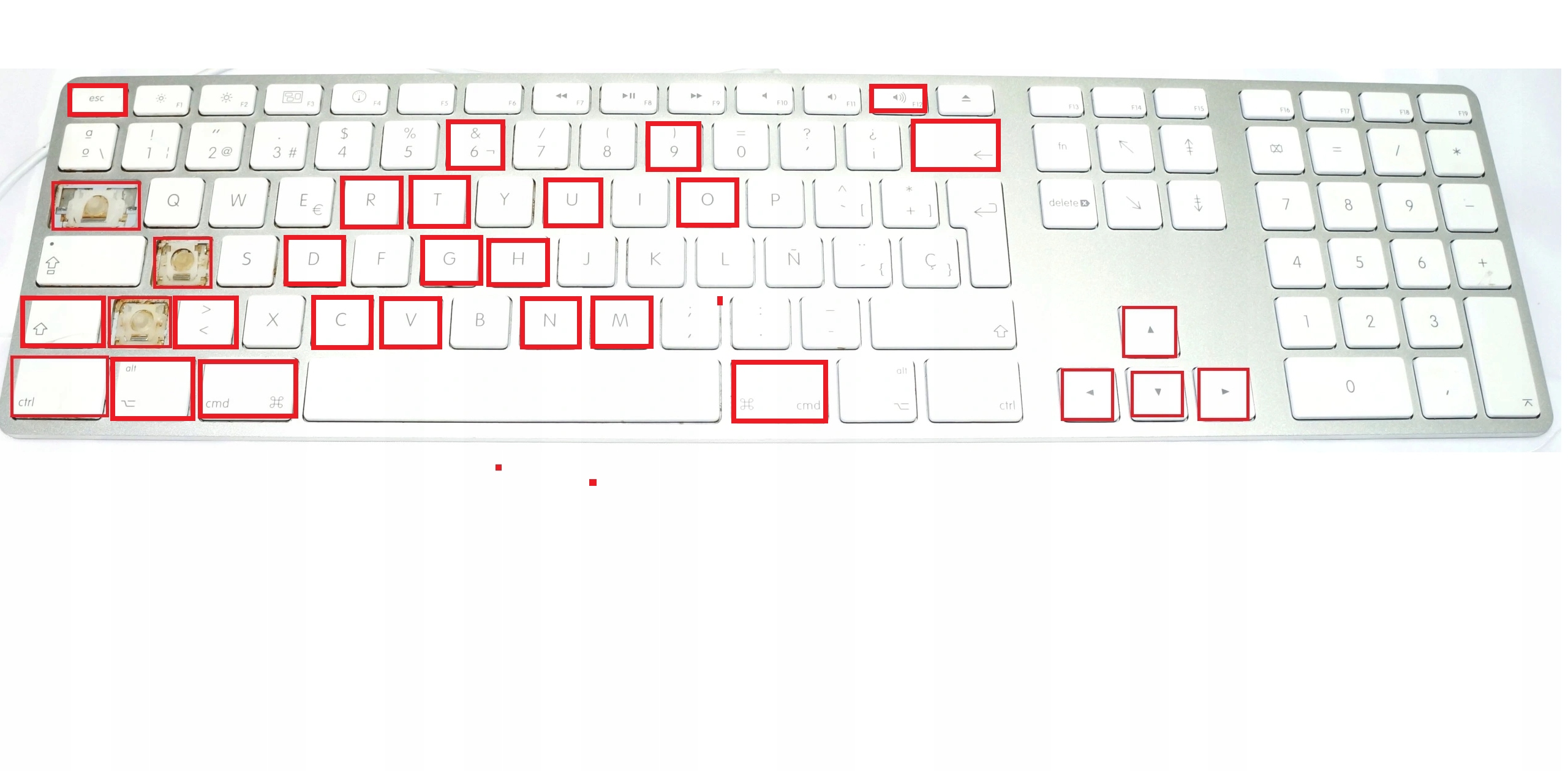 APPLE A1243 KLAWISZ + ZACZEP + GUMKA DO KLAWIATURY