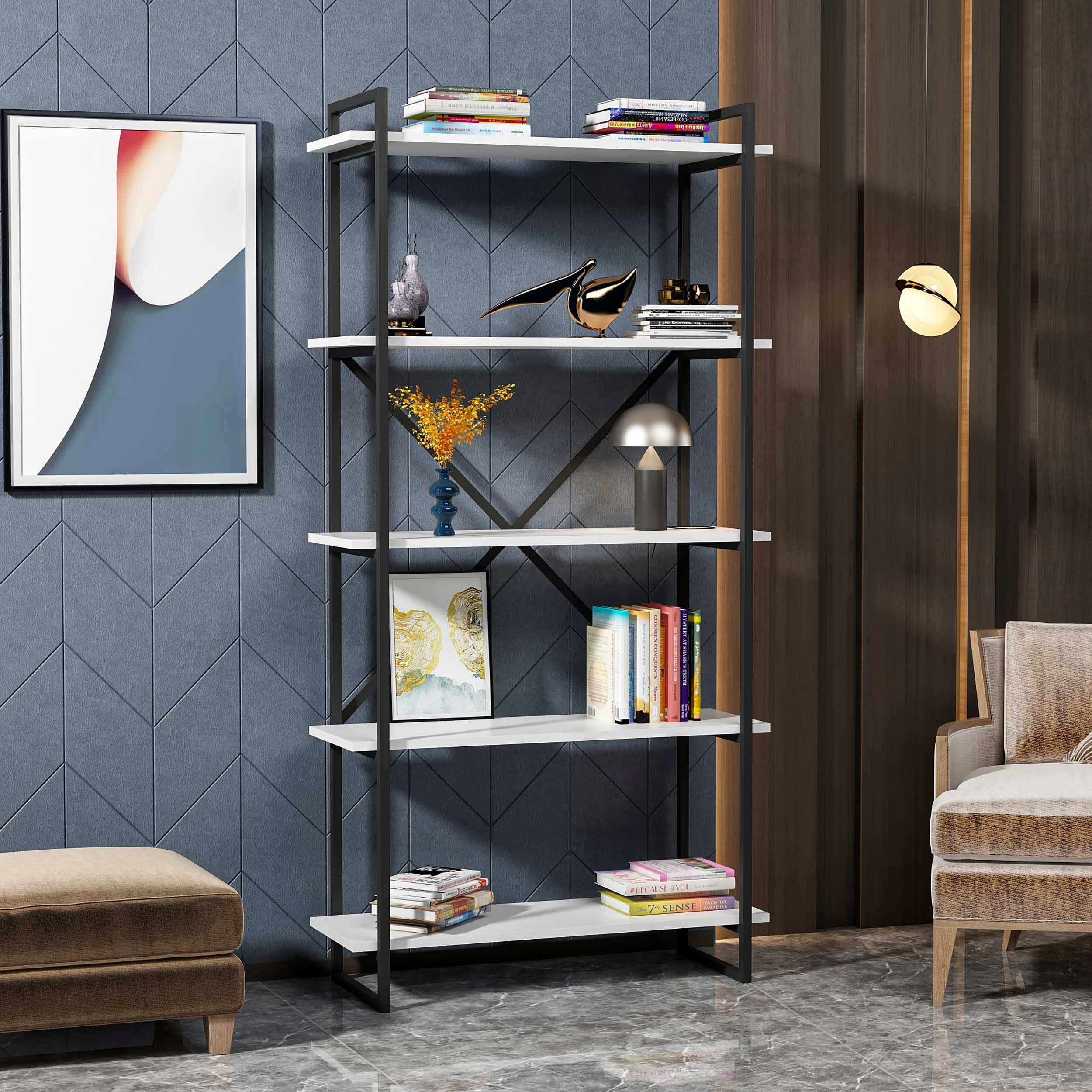 Szafka Półka stojąca ELSTON 900mm czarno/biała Kod producenta Ayza