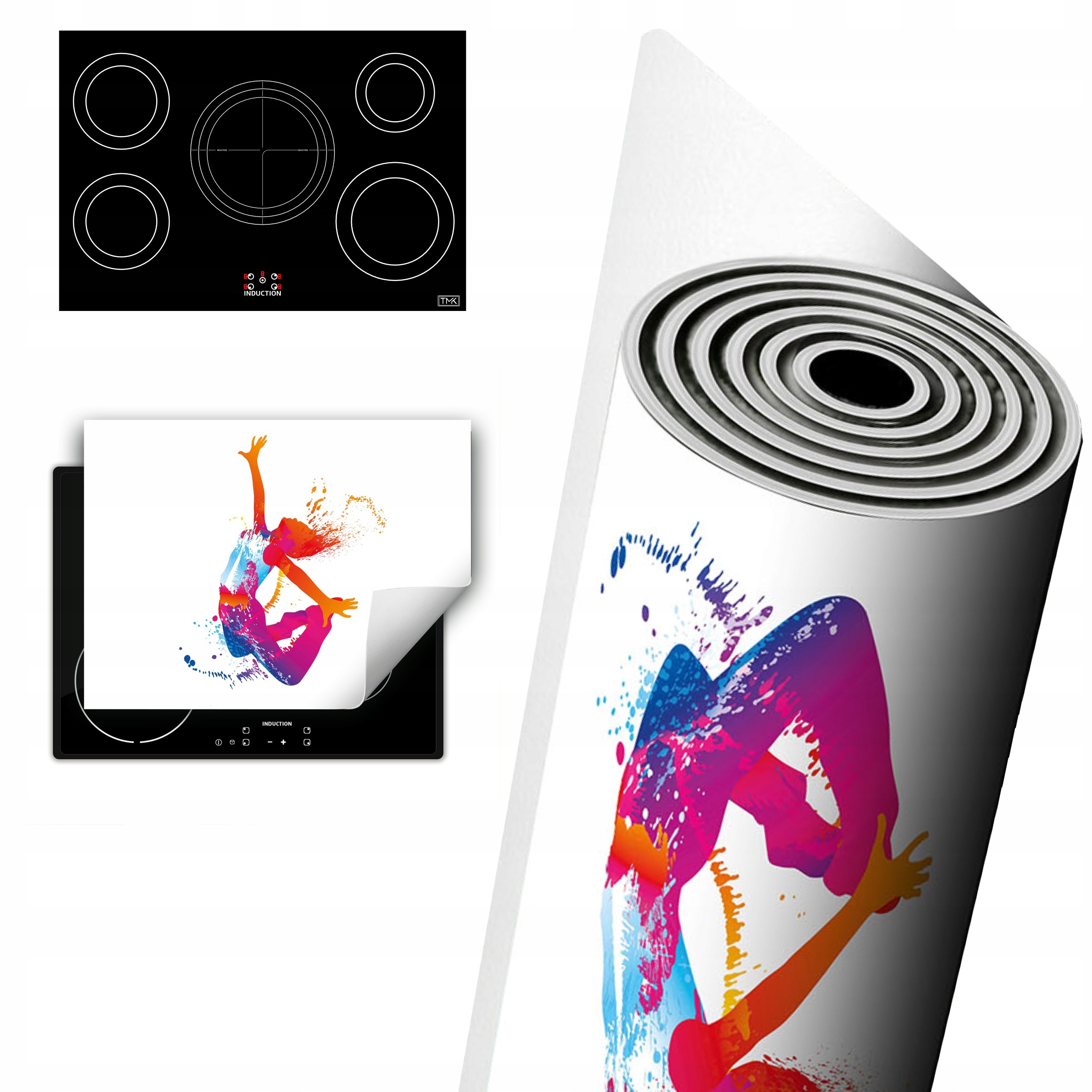 Vinylová Ochrana Na Indukci Pracovní Deska 80x52 bílá vícebarevná