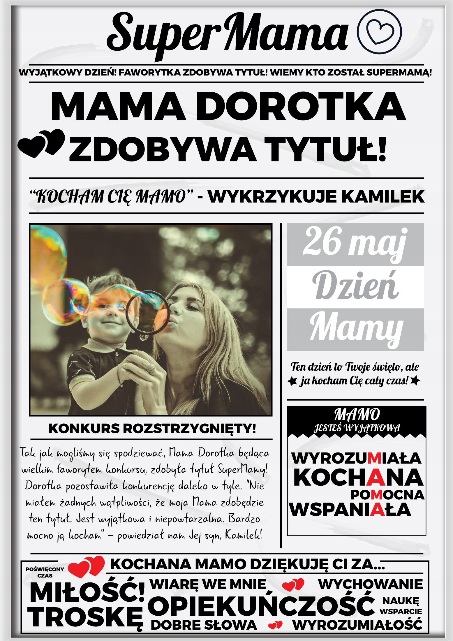 

Dzień Mamy Gazeta Plakat Ramka