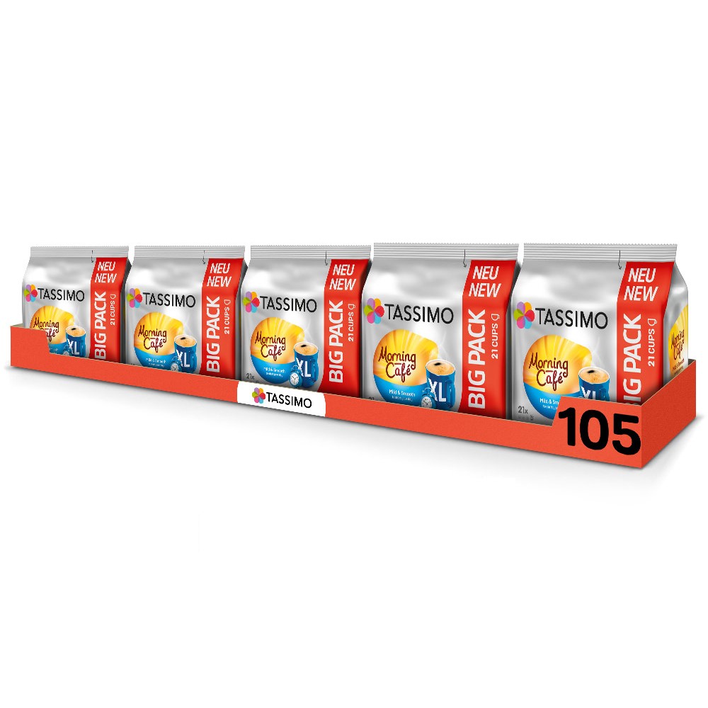 Kapsułki Tassimo Jacobs Morning Big Pack XL, 5 opakowań, 105szt