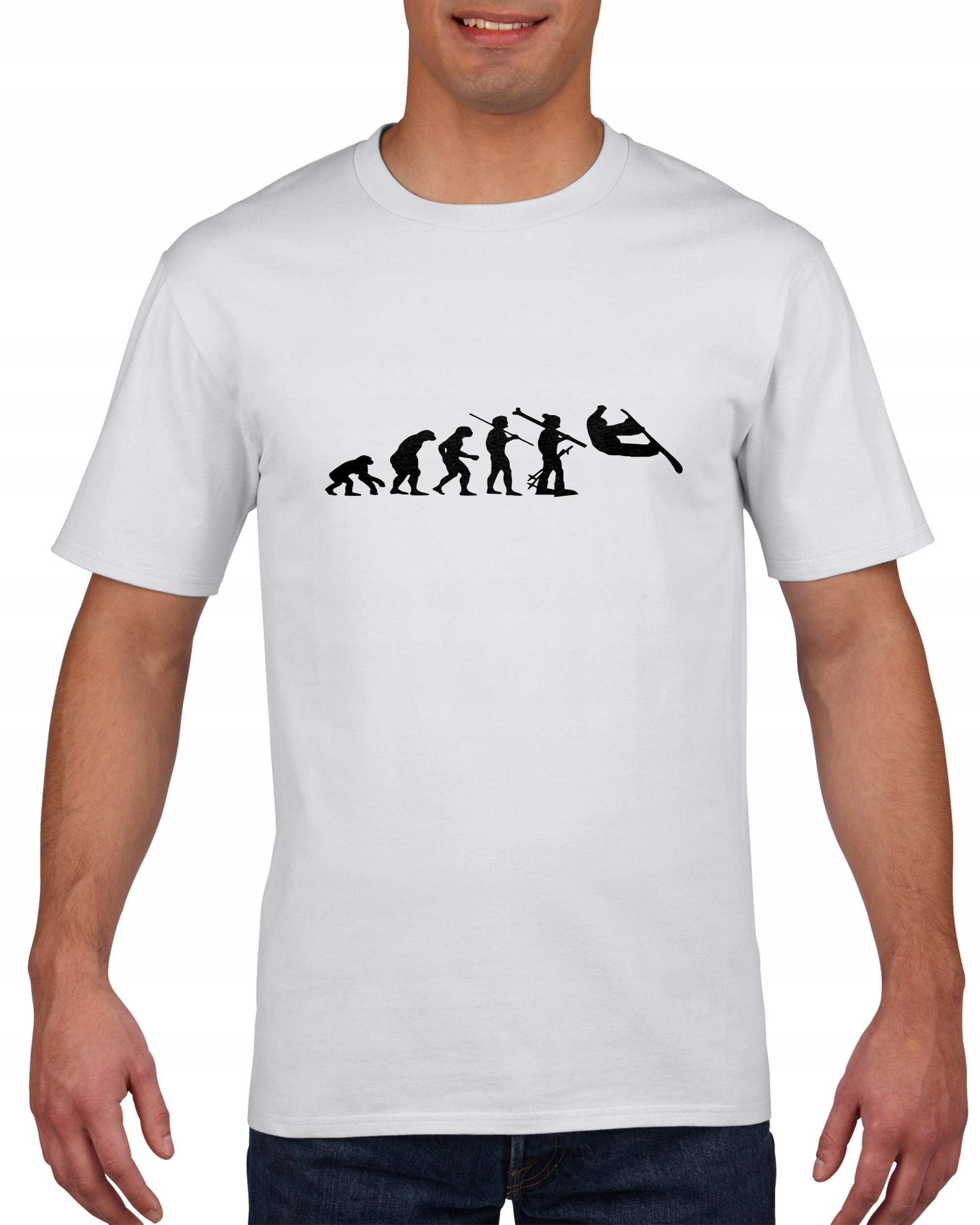 

Koszulka męska Ewolucja człowieka snowboard XL