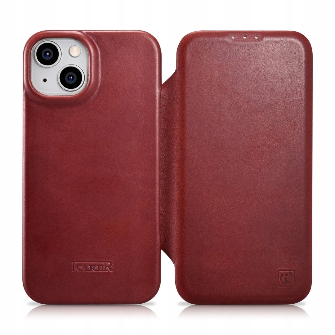 Skórzane etui iPhone 14 Plus z klapką magnetyczne MagSafe Ce Oil Wax Premiu