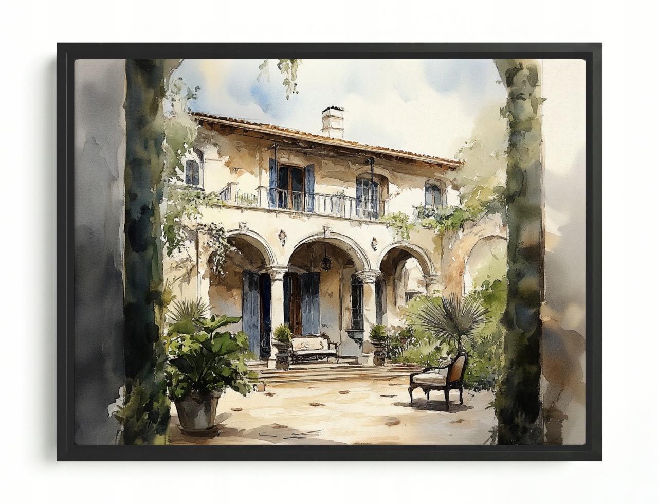 Obraz Rama American Box Dom Willa Rezidencia Dvor Patio Taliansko 80x60