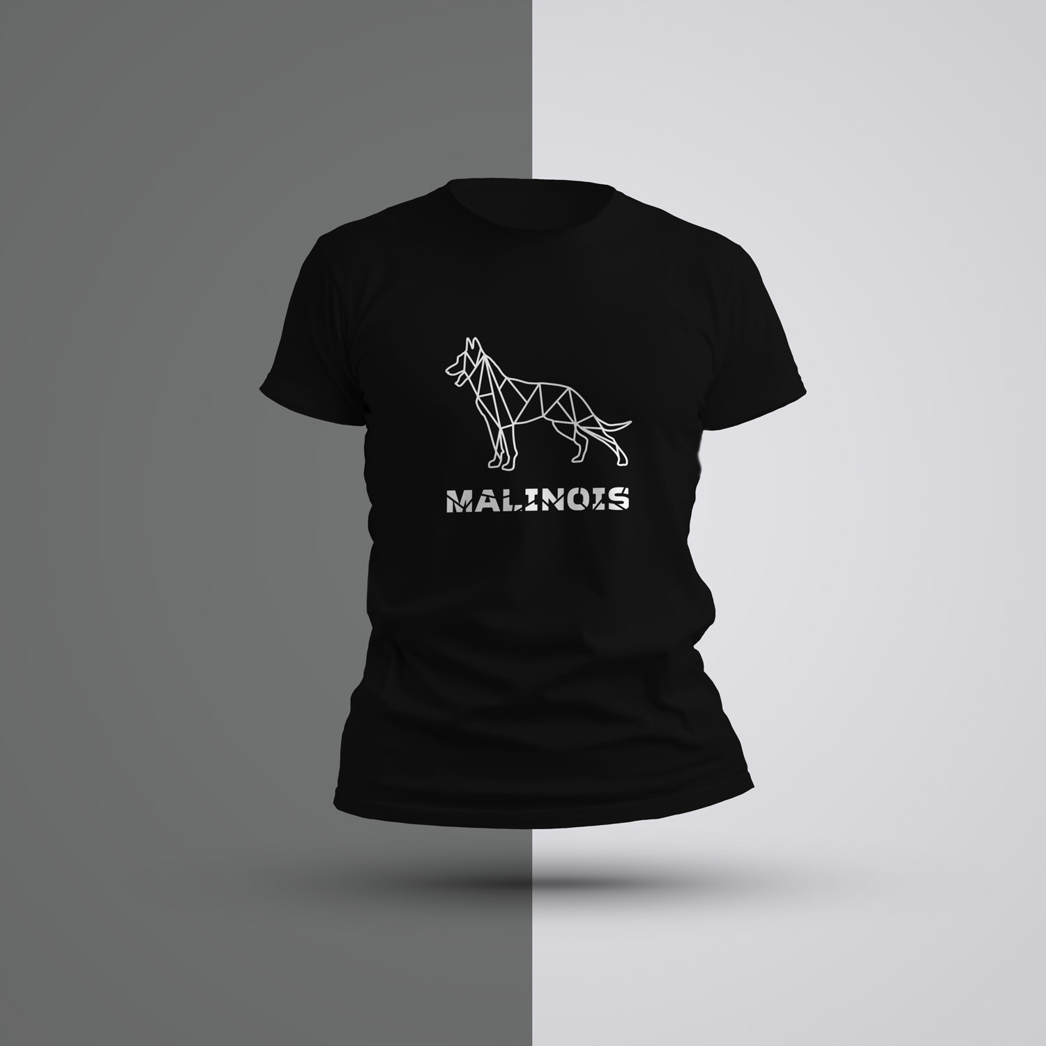 

Koszulka męska malinois owczarek belgijski mozaika