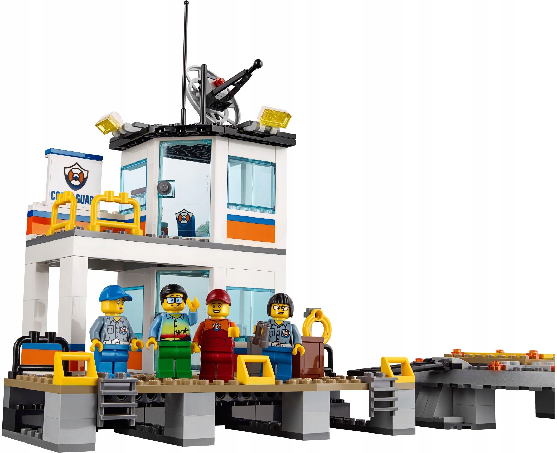 LEGO CITY 60167 Kwatera Straży Przybrzeżnej Statek Helikopter Łódka Rekin Wiek dziecka 6 lat +