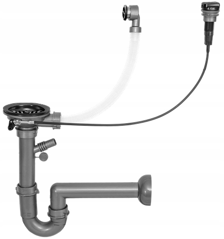 MEXEN OSCAR ZLEWOZMYWAK GRANITOWY 1 - KOMOROWY CZARNY + SYFON AUTO Rodzaj wpuszczany