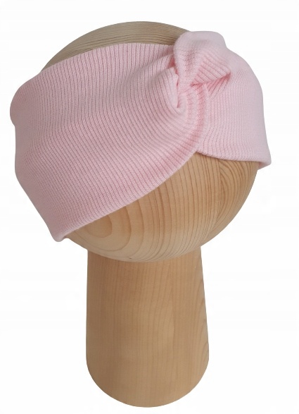 

Opaska Damska Przeplatana Węzeł Prążek Róż 54-58cm