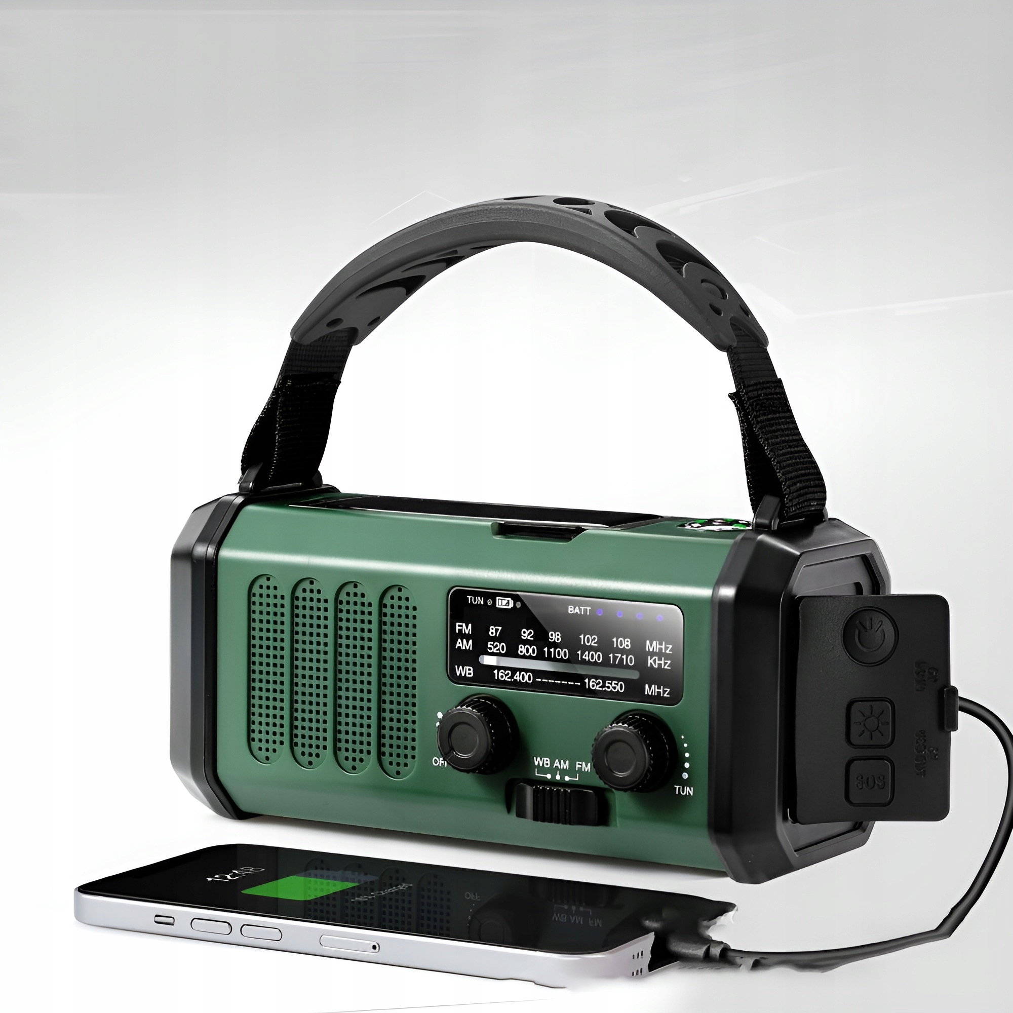 RADIO AWARYJNE SOLARNE 10000mAh POGODOWE FM AM SOS Z ŁADOWARKĄ USB KOMPAS Funkcje inne