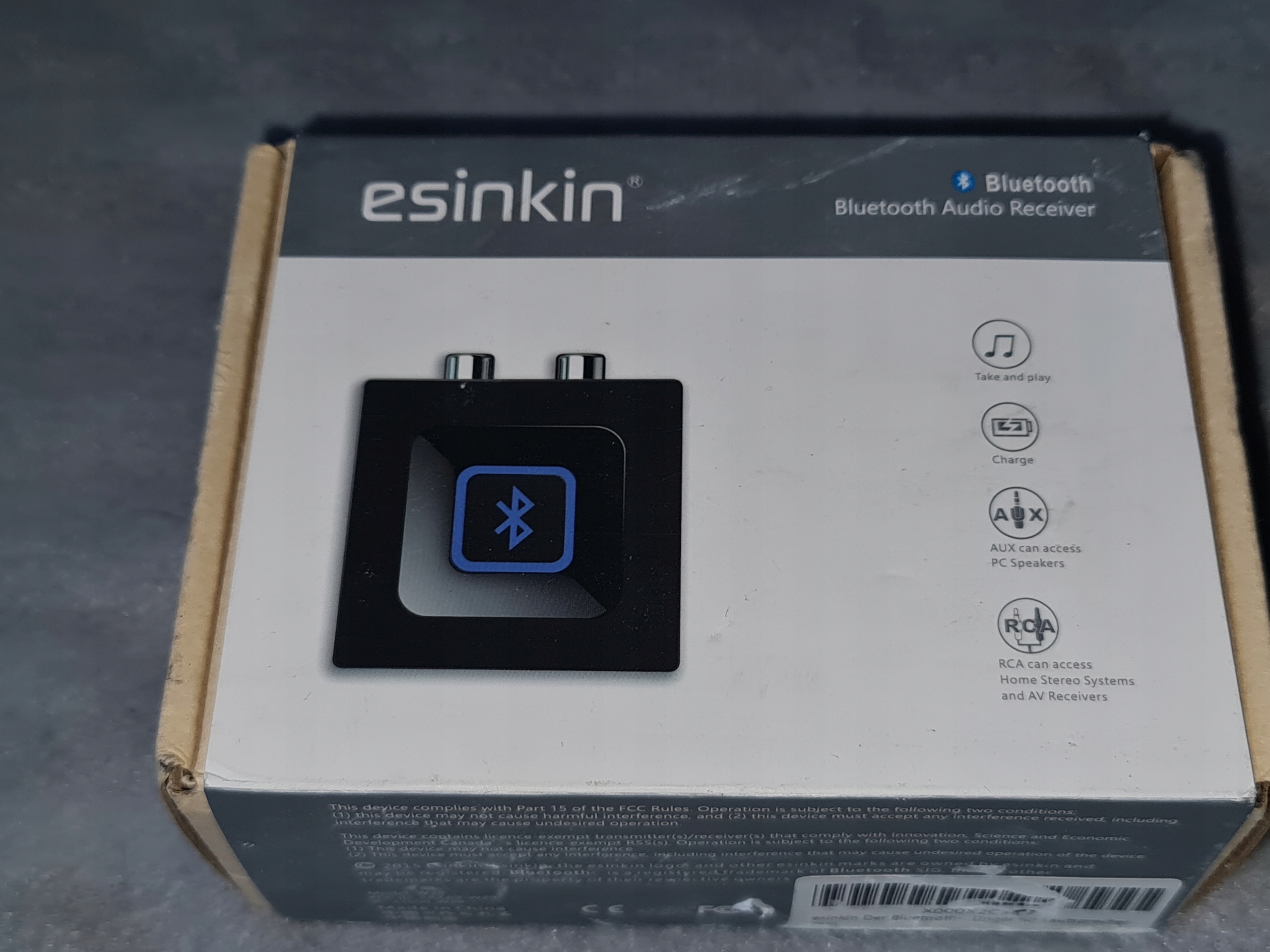 Esinkin BLUETOOTH AUDIO ADAPTER ODBIORNIK RCA Aux zasilanie USB i AC Model esinkin
