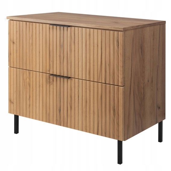 koupelnová skříňka pod umyvadlo 80 Dub Ryfle Mdf Nohy Kov Blat