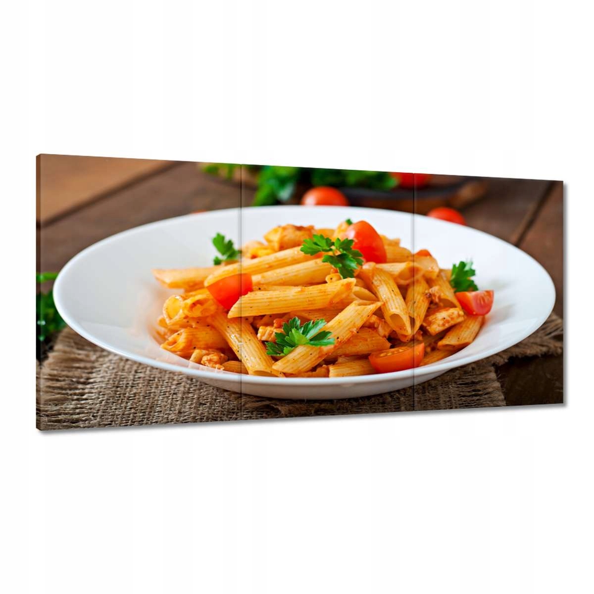 Obrazy 180x90 Cestoviny, omáčka, kurací stôl