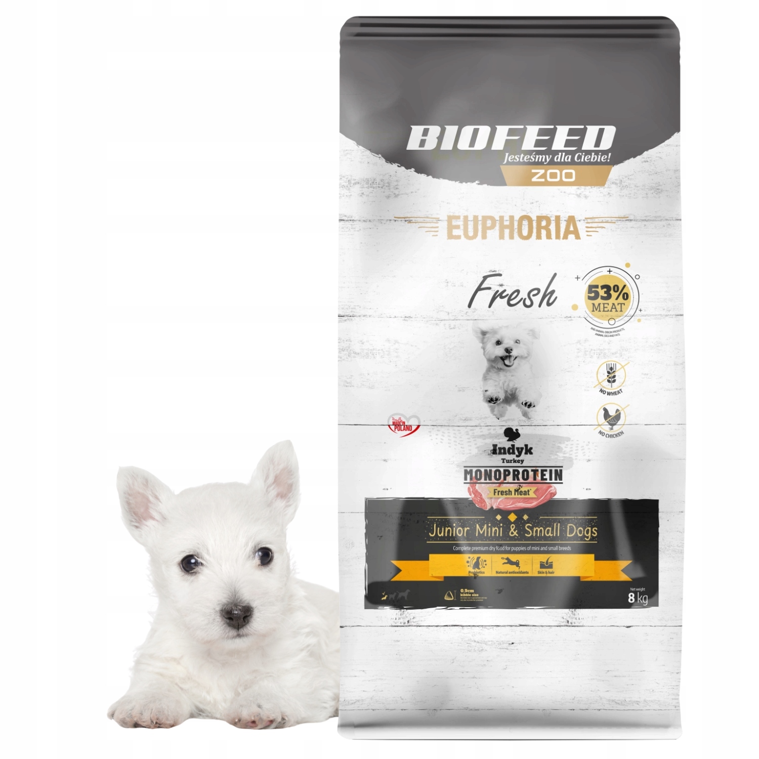 Levně Euphoria Fresh Meat Štěně Krmivo pro psa monoproteinové Krůta Xs/s 8 kg