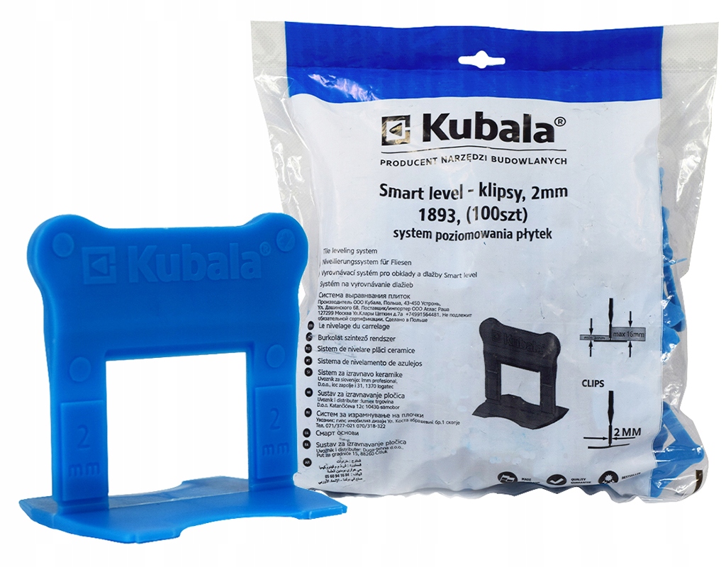 

Kubala Klipsy Do Systemu Poziomowania 2MM 100 Szt