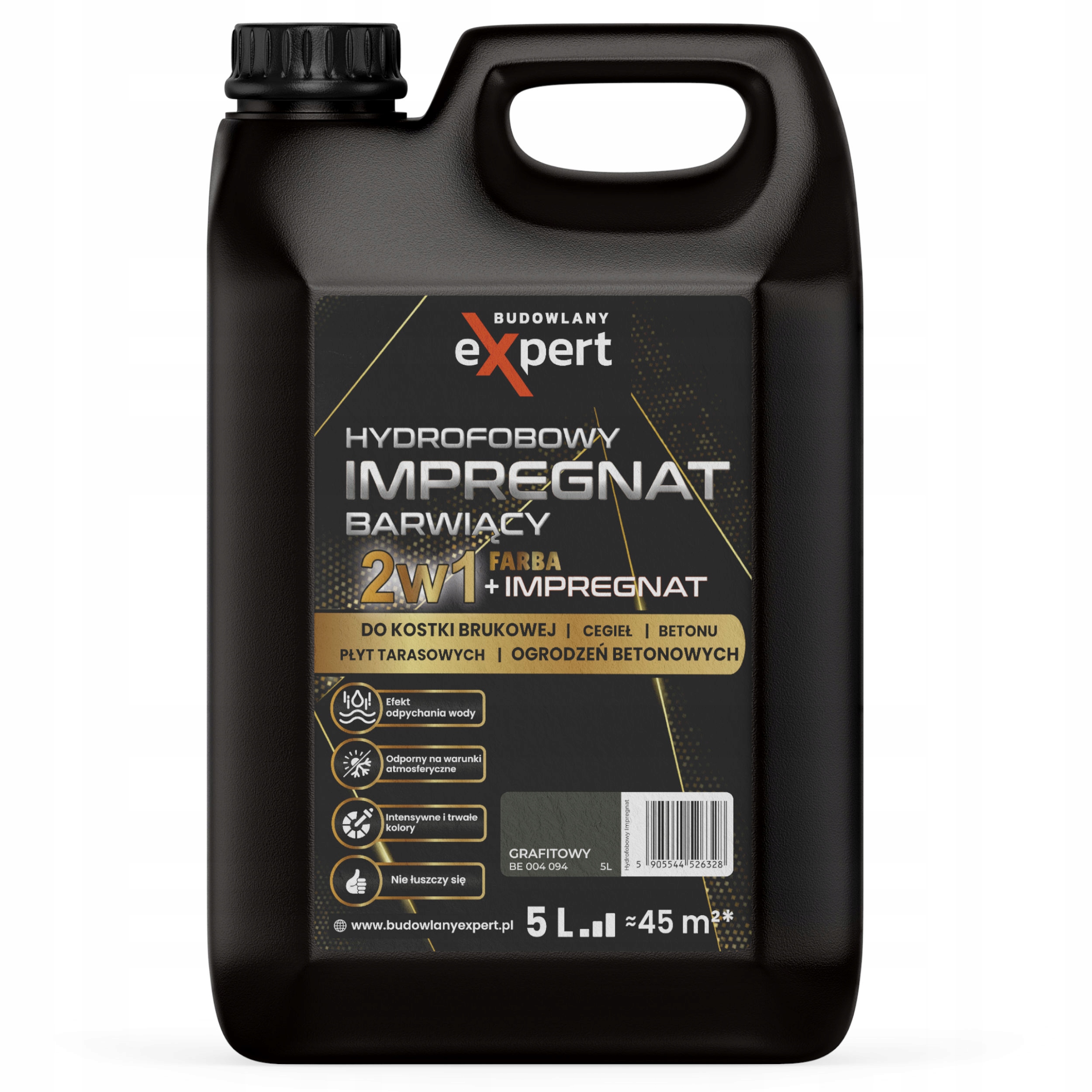 Impregnat Hydrofobowy barwiący farba do elementów z betonu 5l Grafitowy