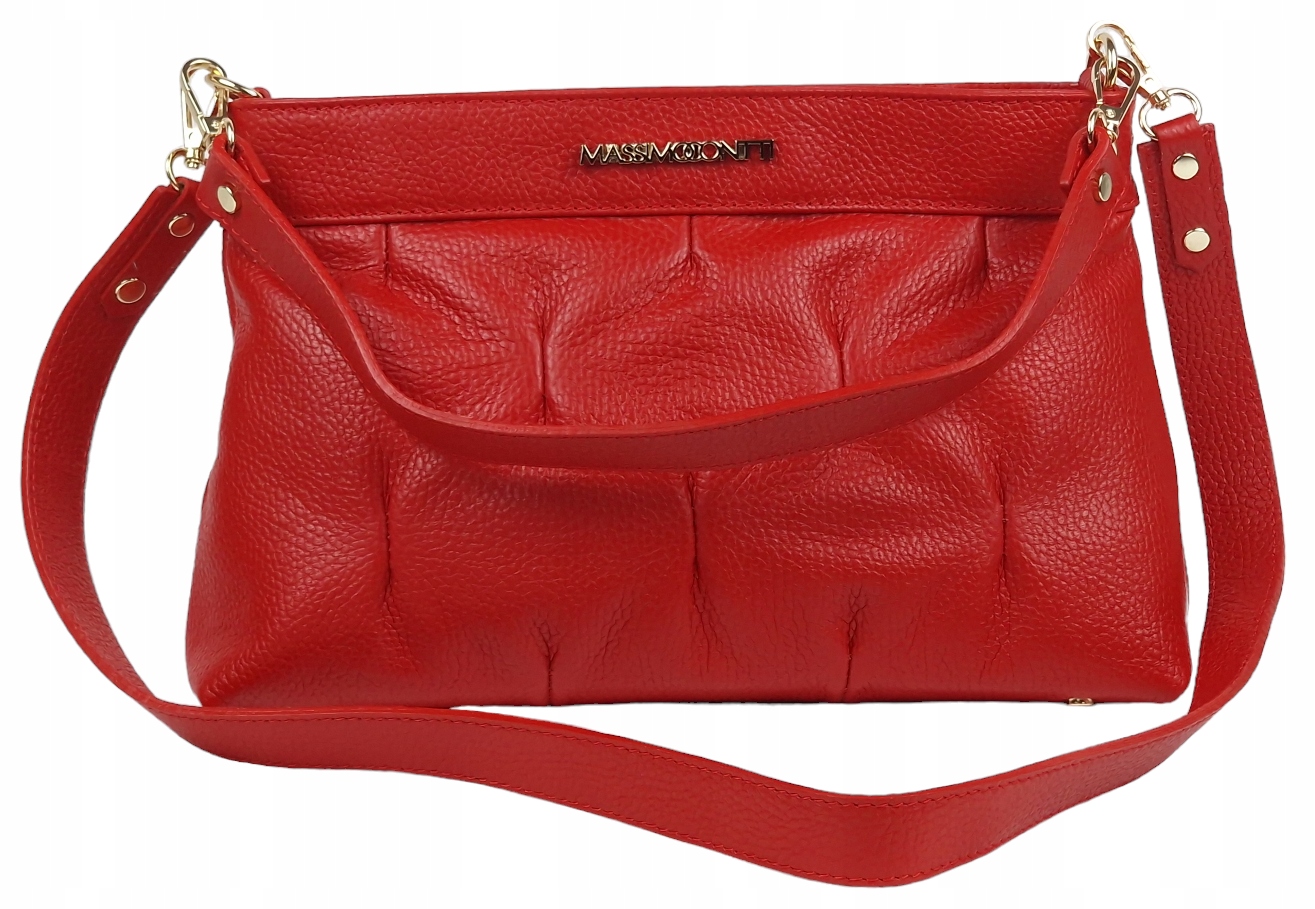 Massimo Contti kabelka přes rameno přírodní kůže červená přes rameno do ruky