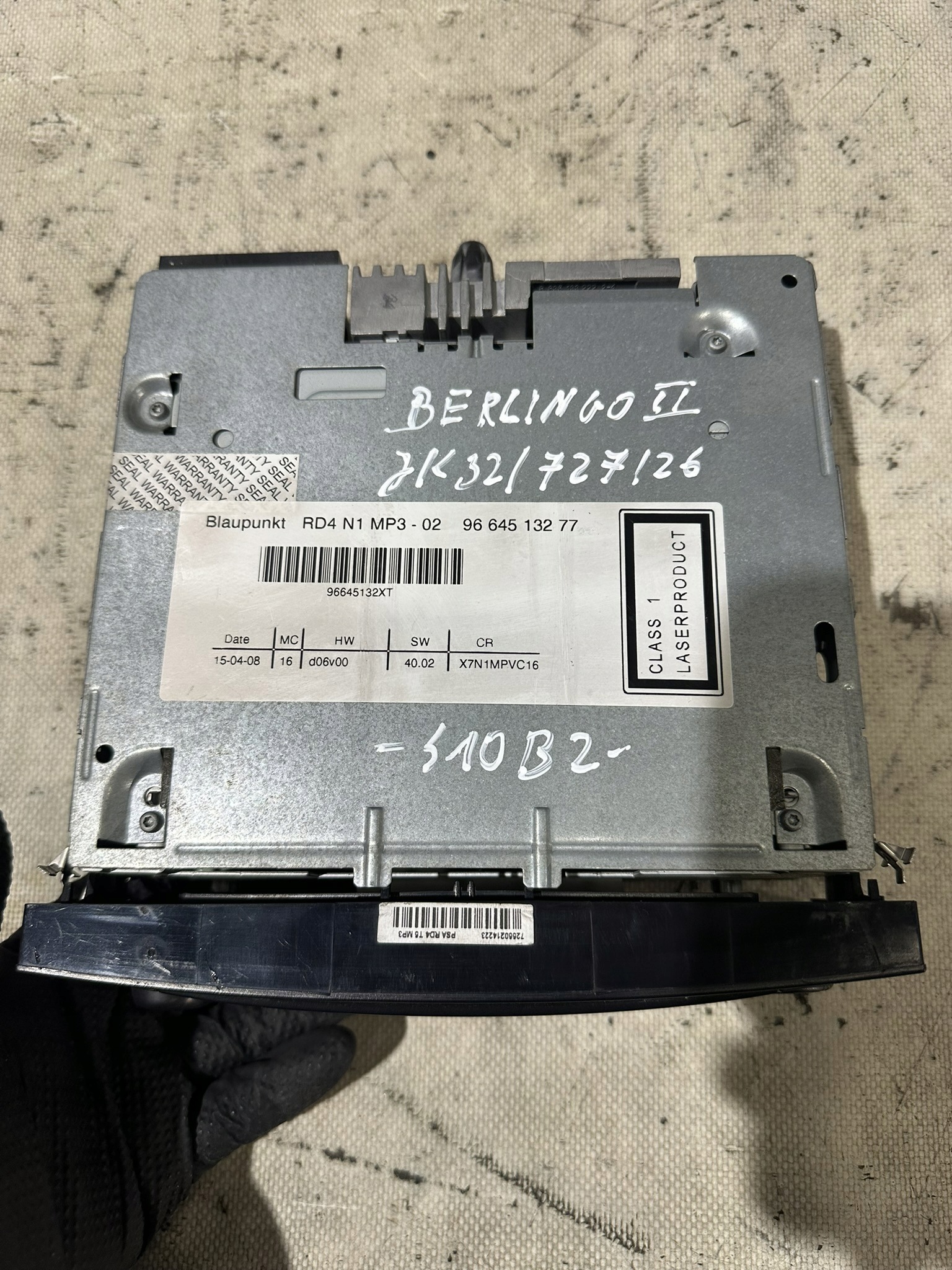 RADIO CD CITROEN BERLINGO II 2008R. 96645132XT