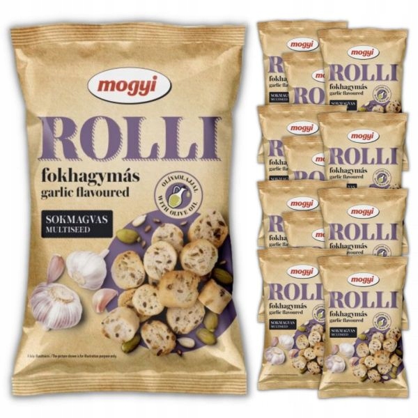 Grzanki Rolli o smaku czosnku 65 g x 12 sztuk