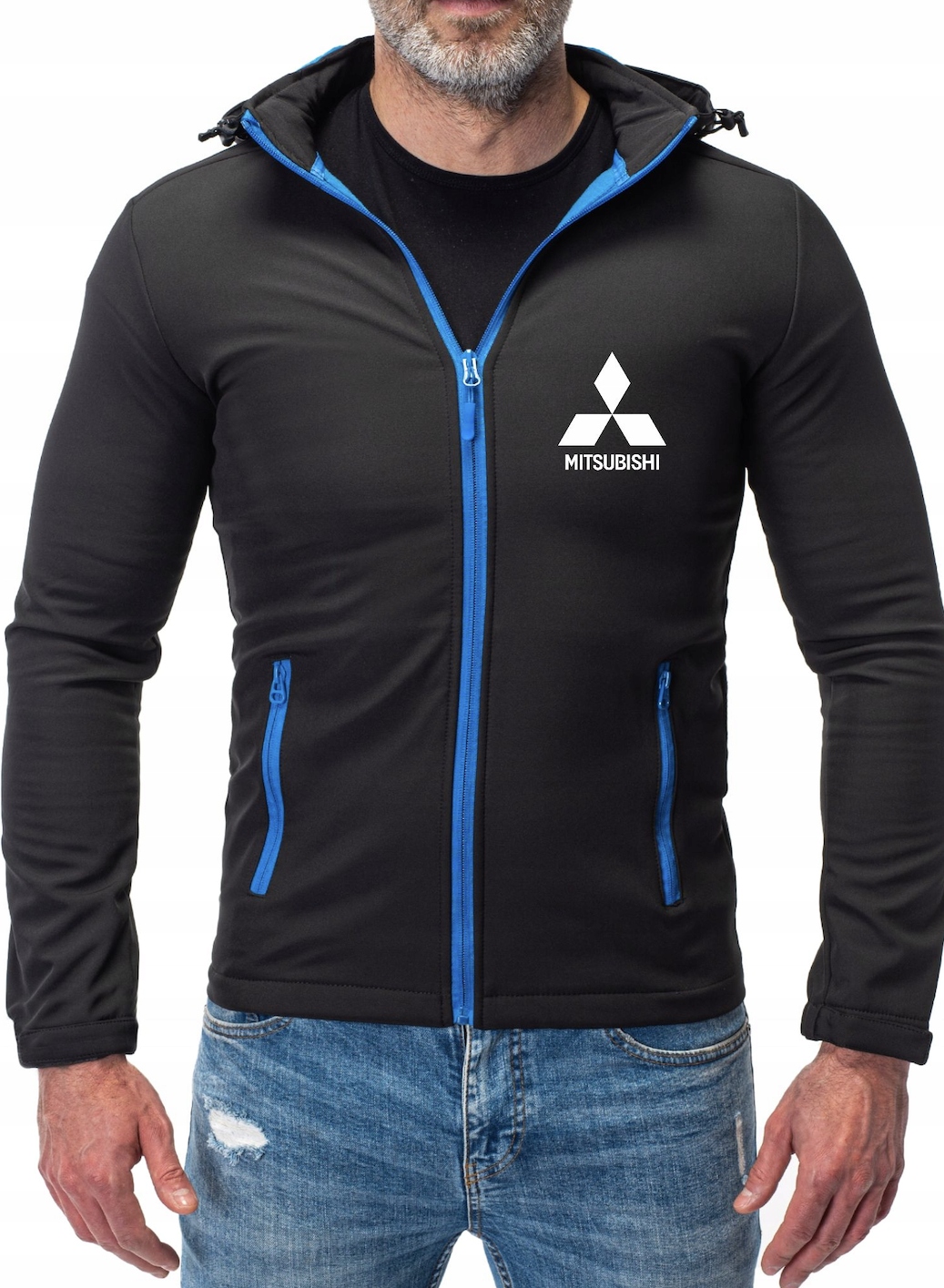 Pánská Přechodová Softshellová Bunda Mitsubishi Černá L