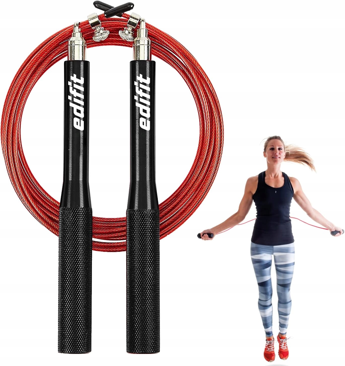 Edifit, Skipping Rope, 3 Metres, 165 mm Handle, Adjustable, for Men and Wom
