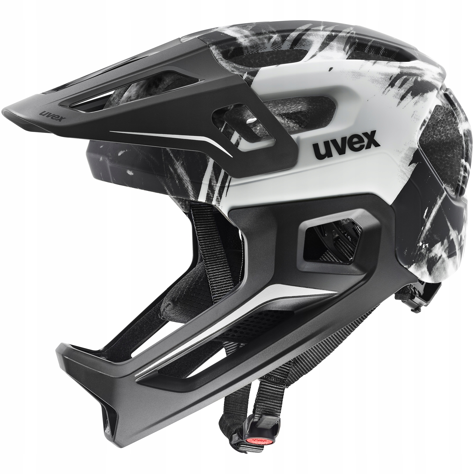 Kask rowerowy Uvex React Jr Fullface black-white 52-56cm