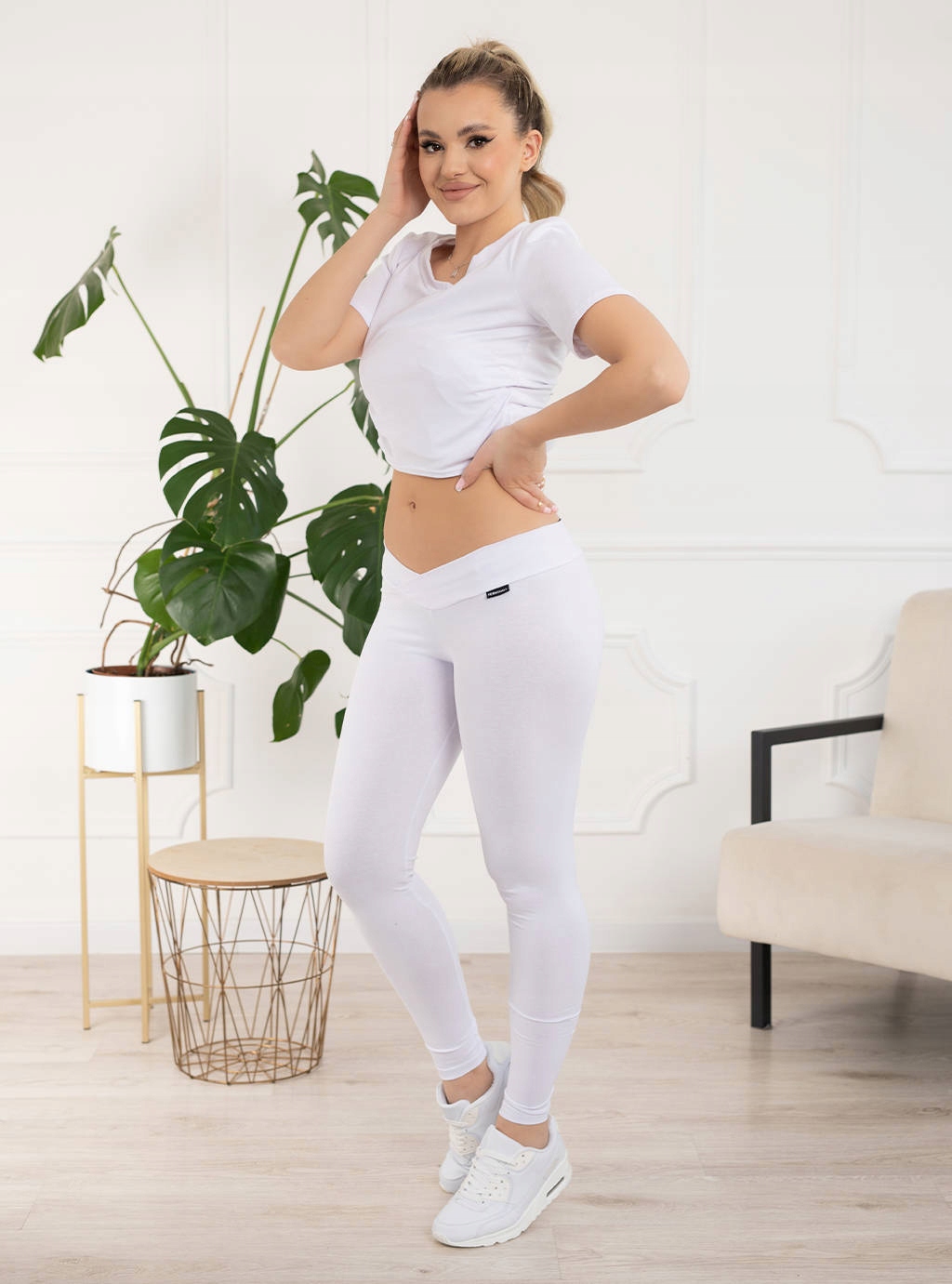 LEGGINSY CIĄŻOWE GETRY SPODNIE LEGINSY S Wzór dominujący bez wzoru