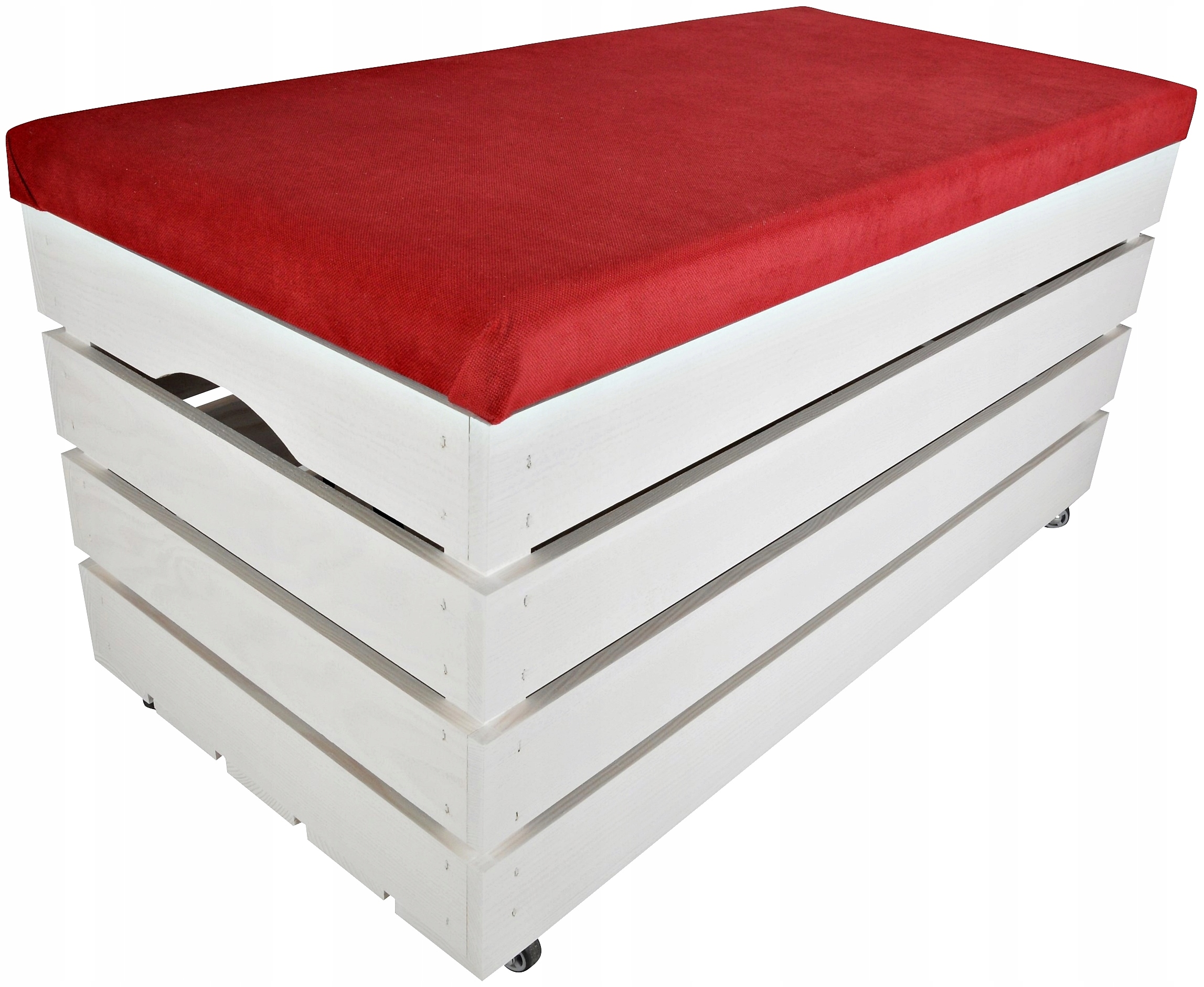 Dřevěná Taburet Úložný Prostor S Kolečky, Box Na Přenášení