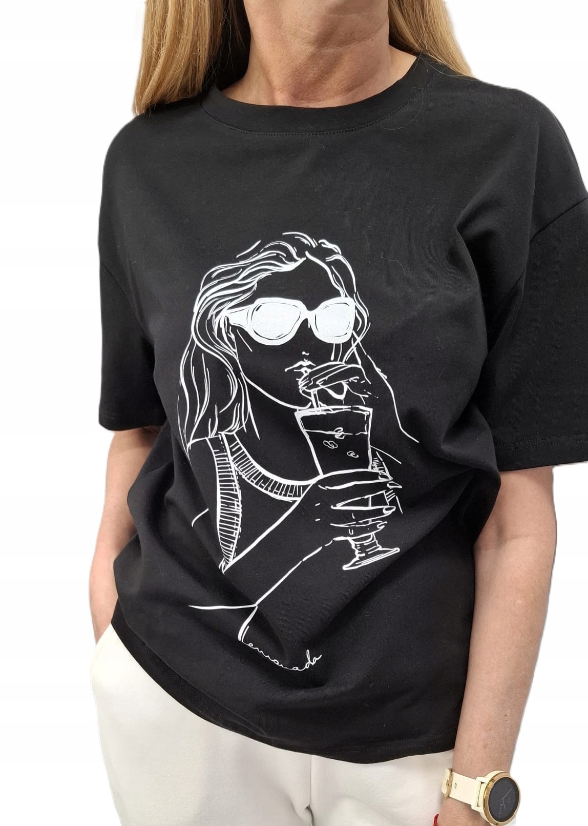 Lemonada Tričko Mikina s potiskem Černá Bílá Uni New