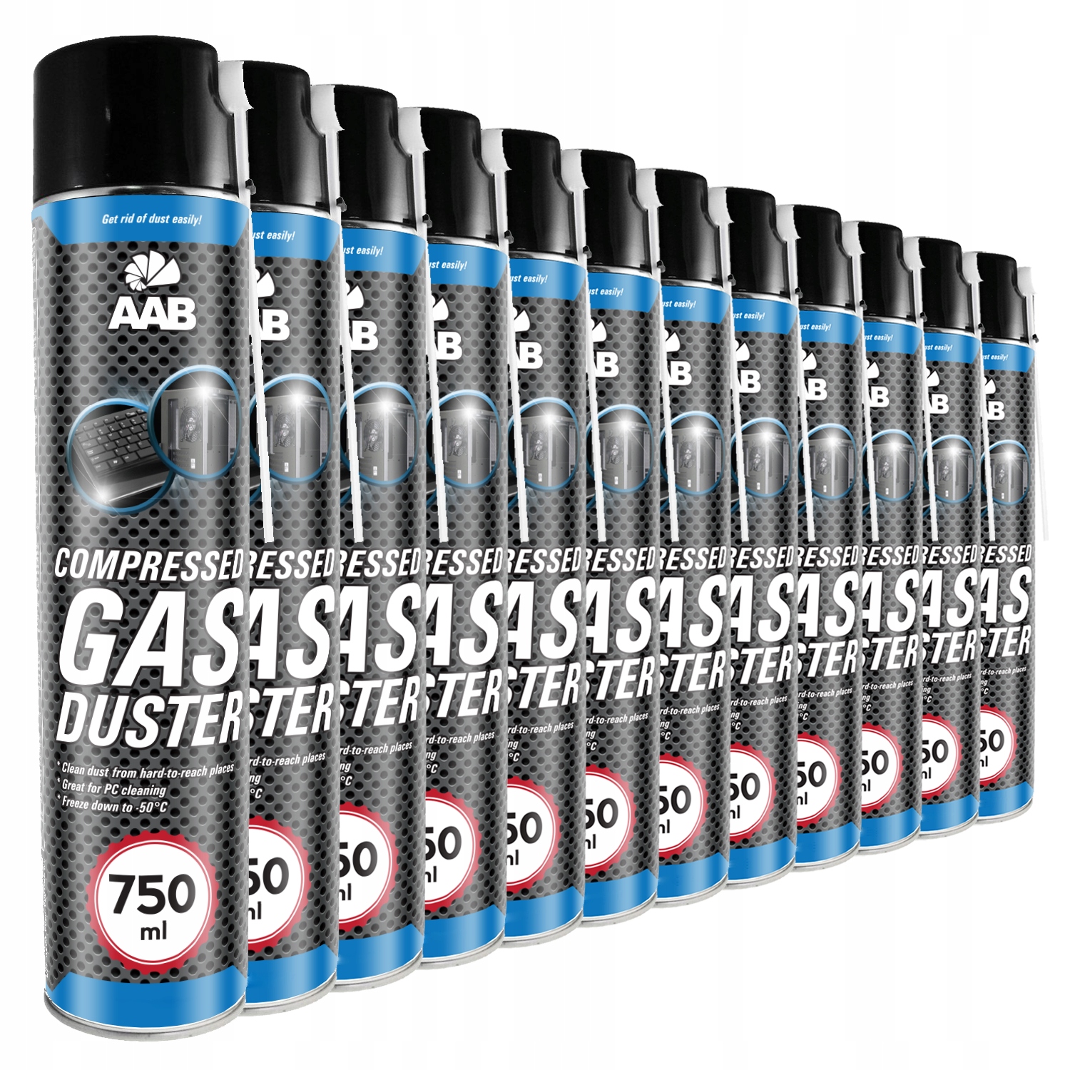12x AABCOOLING SPRĘŻONE POWIETRZE 750 ml+ 24xRURKA