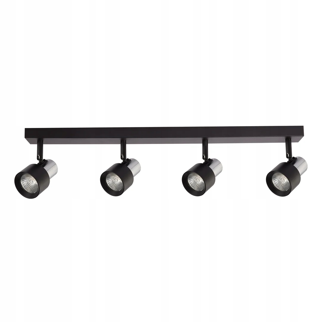 Lampa stropní černá chrom 4 reflektory nastavitelné 60 cm Milagro