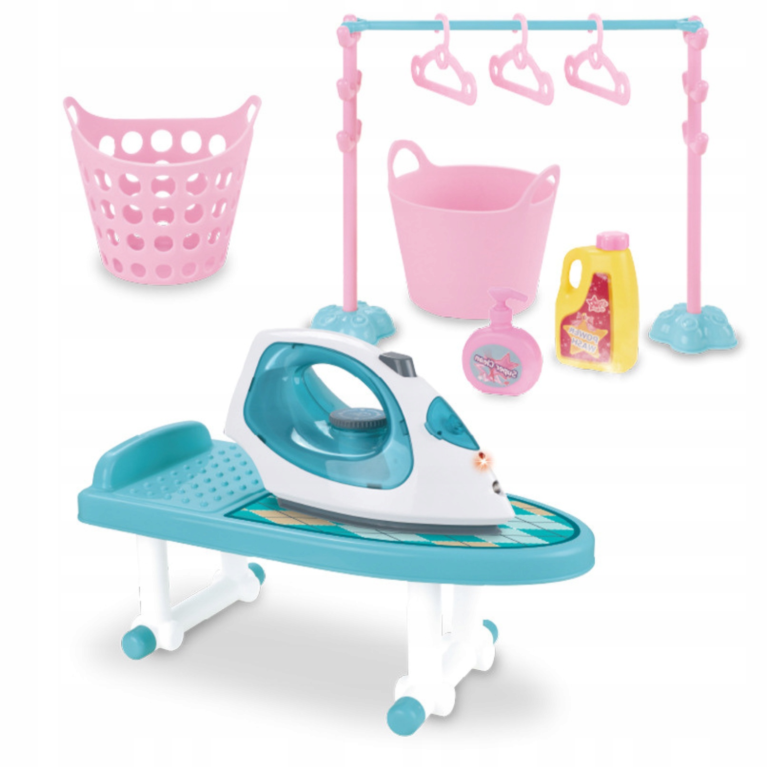 ŻELAZKO I DESKA DO PRASOWANIA ZESTAW DLA DZIECI AGD WODA ŚWIATŁO AKCESORIA Marka Maksik