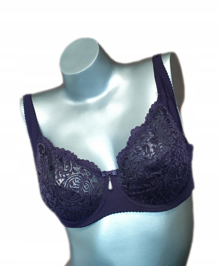 Biustonosz 90D śliwka koronka Anfen miękki Marka Anfen