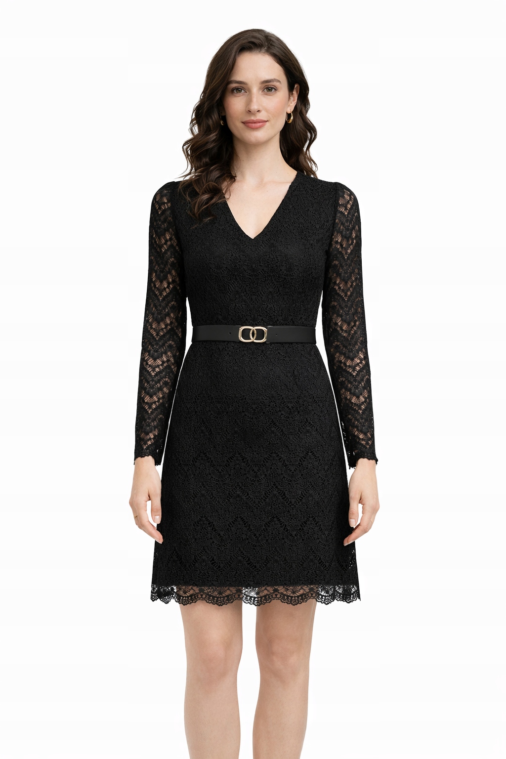 Twinset Černé Šaty S Výstřihem A Páskem 44 I1K